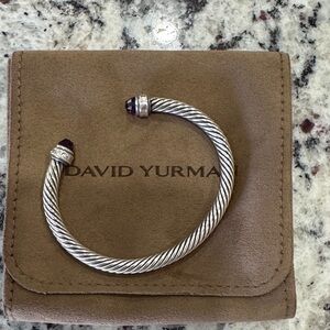 David Yurman Silver and Black Cable Bracelet